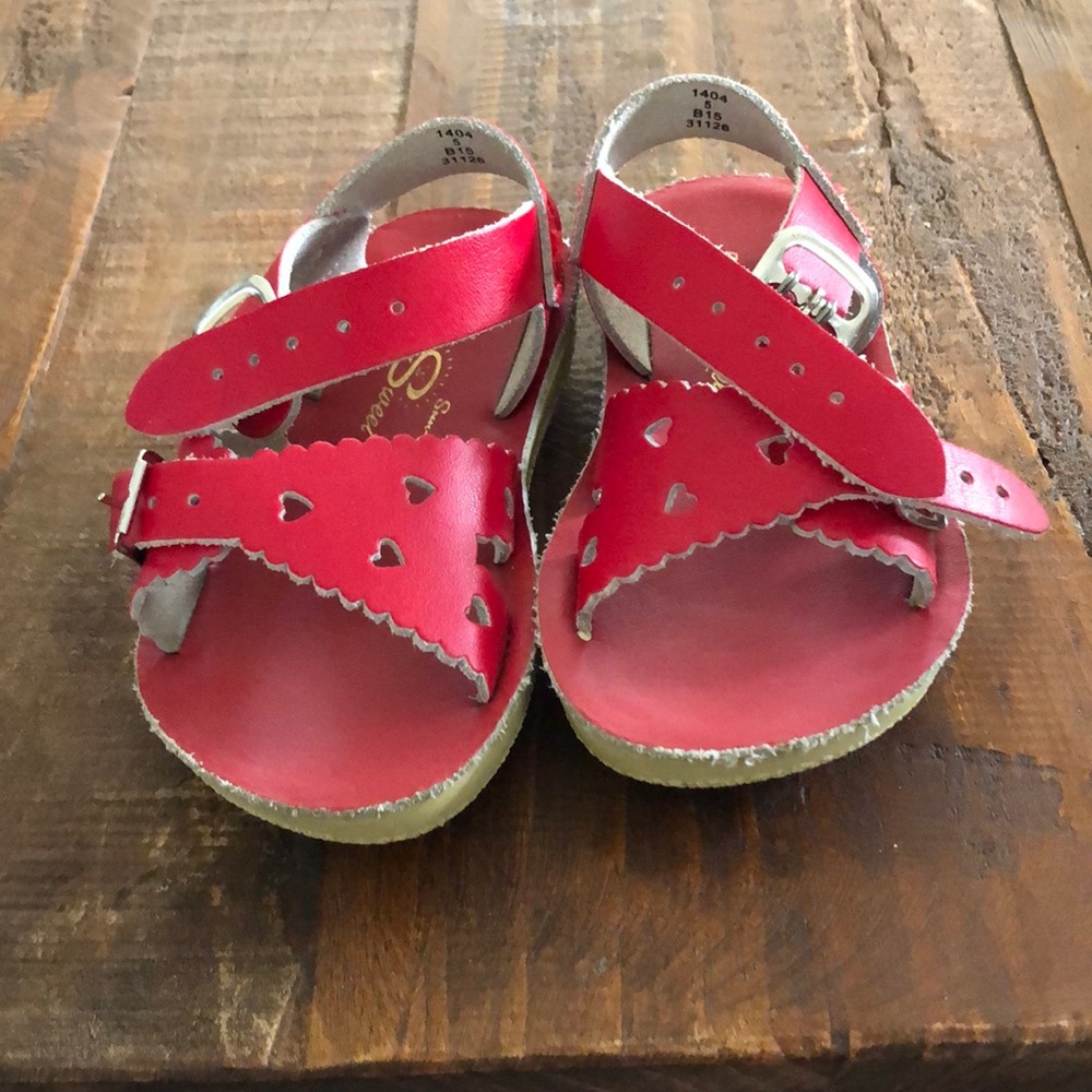Red saltwater sandals